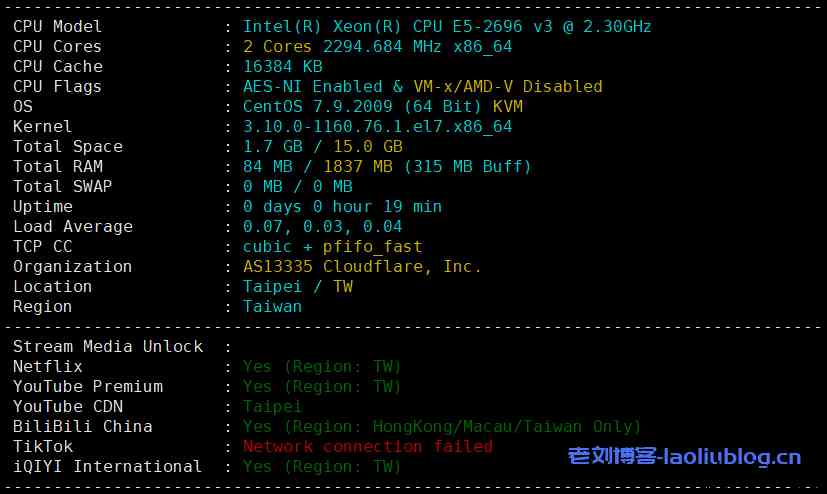 ReCloud台湾TFN主机测评