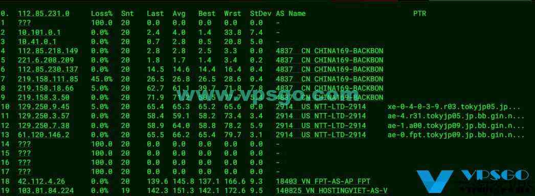 HostingViet越南VPS2022年测评：速度、延迟、丢包、路由测试